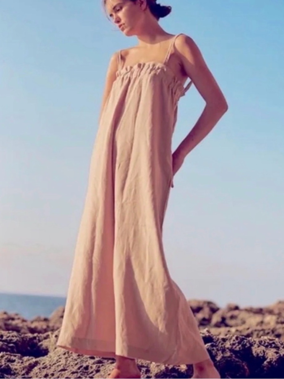 H&M Relaxed Sleeveless Maxi Sundress | Light Pink | Size Small
